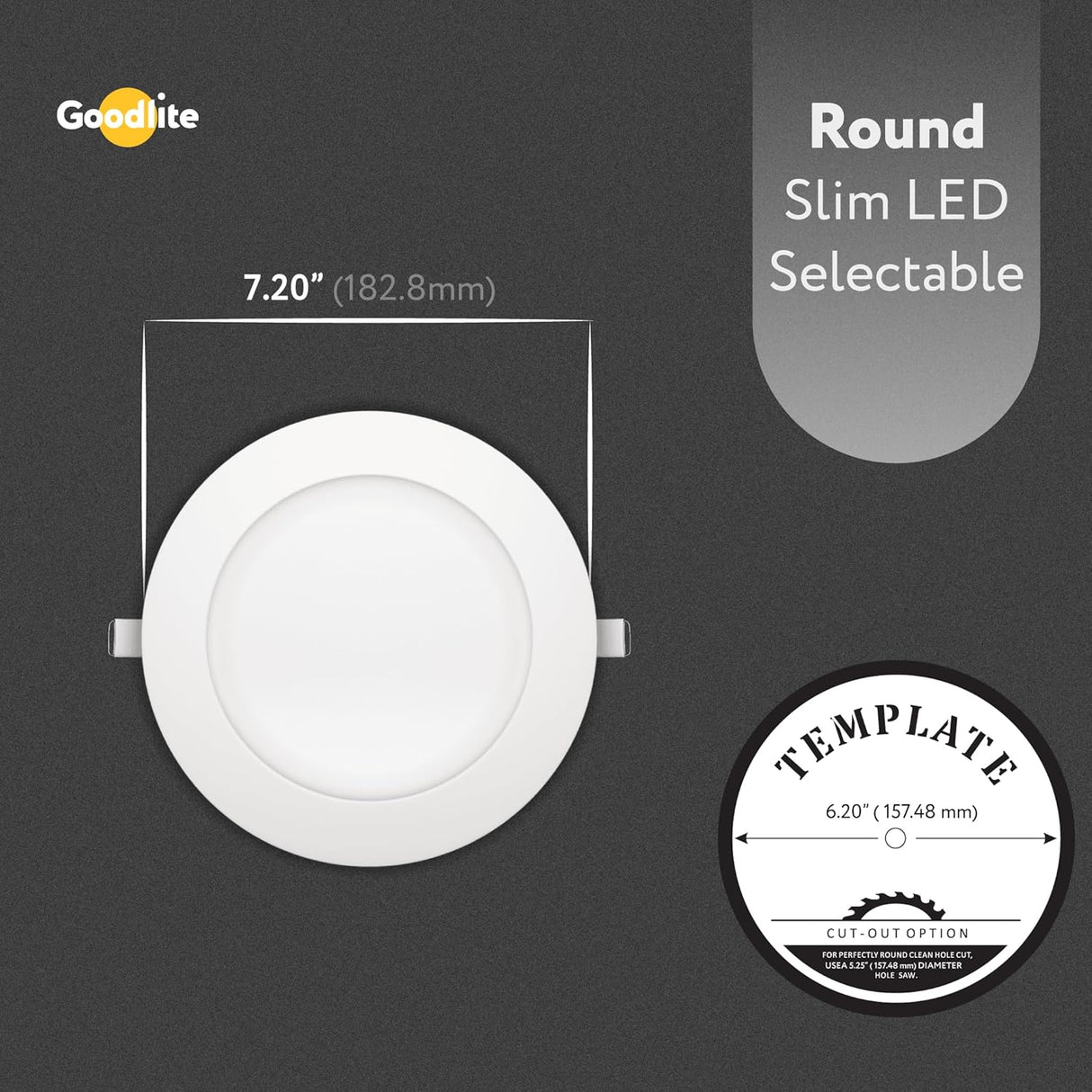 Goodlite G-20223, 6 inch Round slim LED Selectable (Downlight, Slim)
