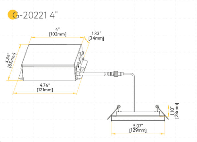 Goodlite G-20221, 4 Inch Recessed Ultra-Thin Round Slim LED Light Fixture, 5 CCT Selectable
