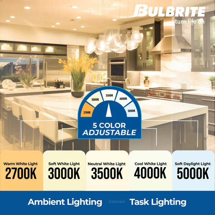 Bulbrite 773273, LED 14 Watt 7" Disc Light, 5CCT Selectable - 27/30/35/40/50K, 1100 Lumens