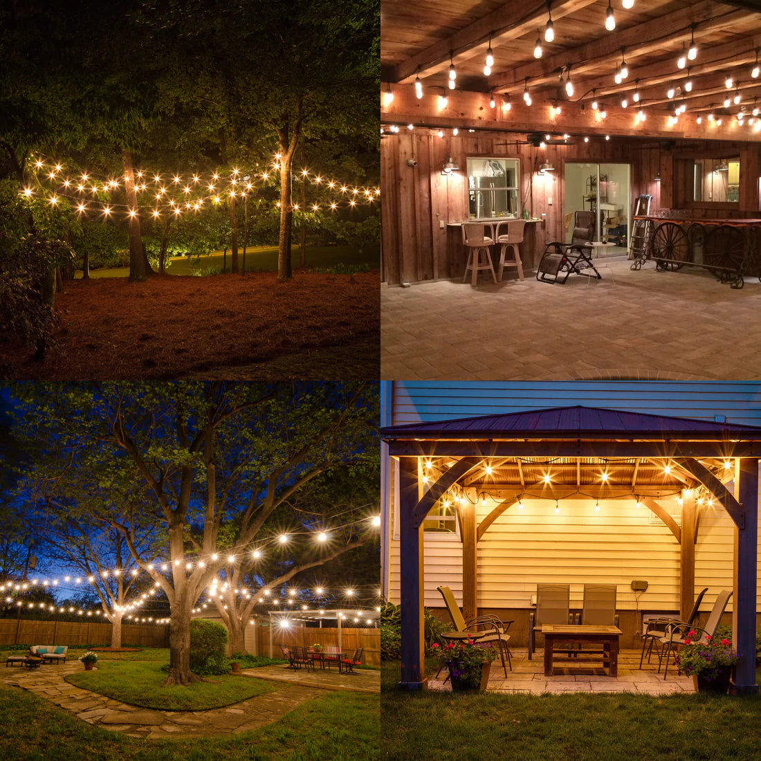 Bulbrite 48-foot String Light Kit with Clear Shatter Resistant Vintage Style S14 LED Light Bulbs