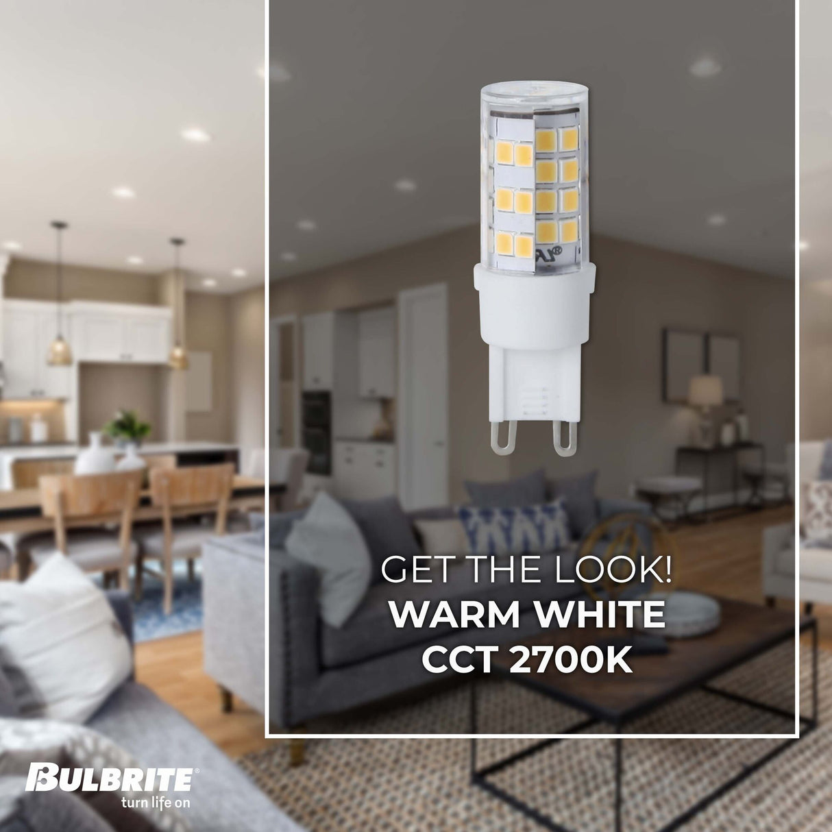 Bulbrite 770590, LED T6 Dimmable Bi-Pin Base (G9) Tubular Light Bulb, 35 Watt Equivalent, 2700K, Clear