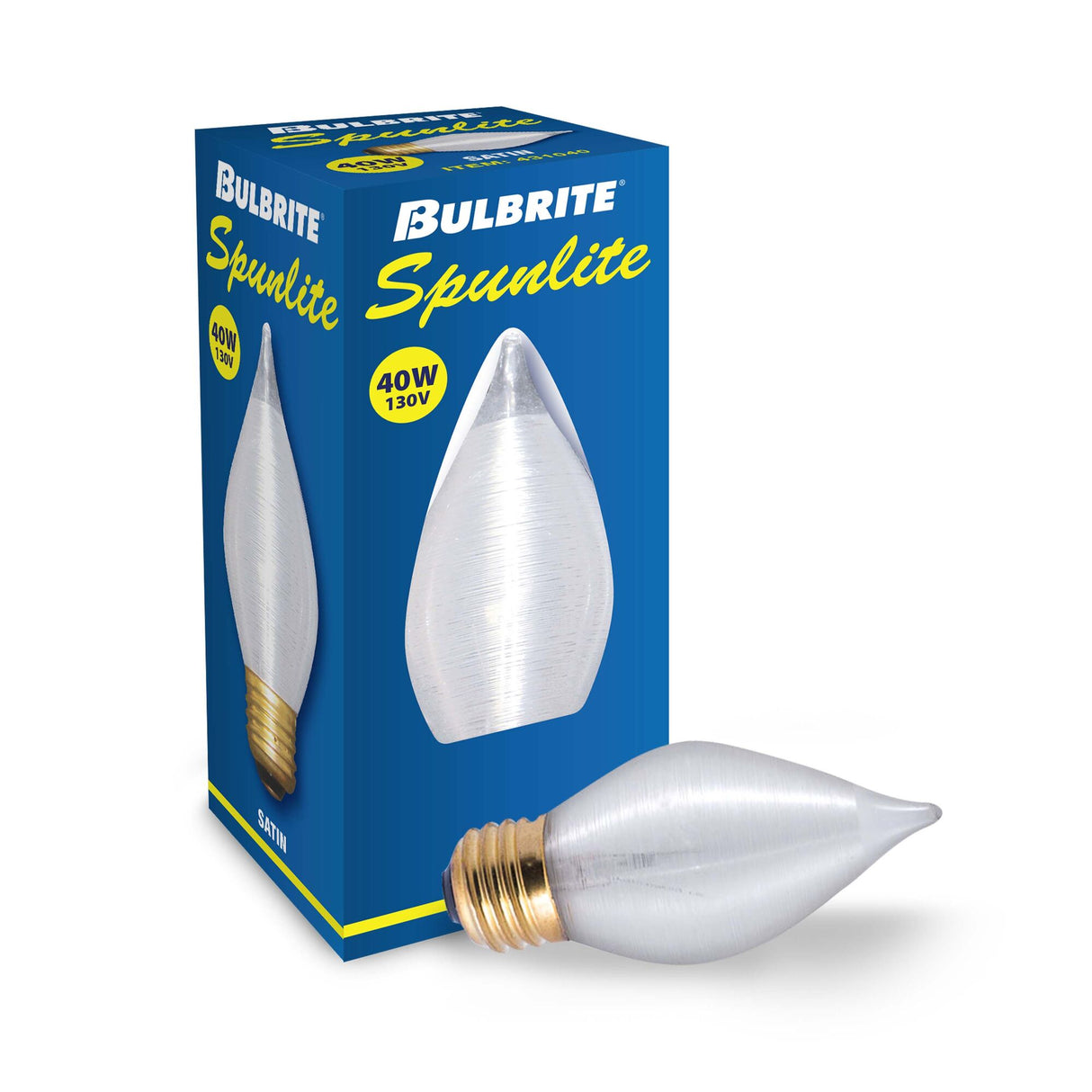 Bulbrite 431040, Incandescent Spunlite C15 Light Bulb with E26 base, Satin Finish