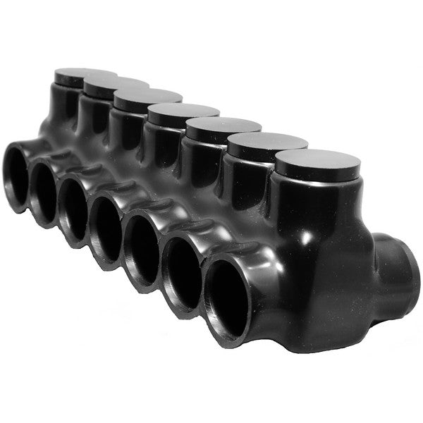 Morris Products 97628 Black Insulated Multi-Cable Connector - Dual Entry 7 Ports 2 - 14
