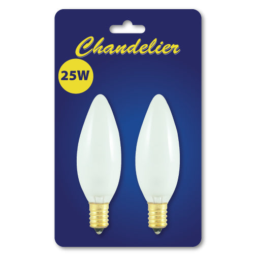 Bulbrite Incandescent Torpedo B10 Light Bulb with E12 base, Frost, 2700K