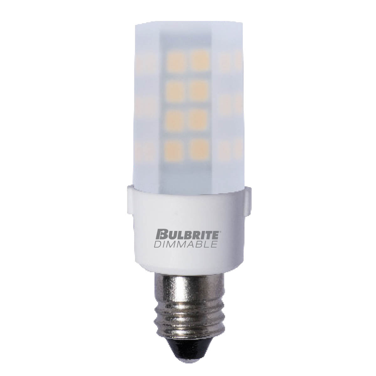 Bulbrite 4.5 Watt Dimmable Frost Mini T4 Mini-Candelabra (E11) Tubular LED Bulb - 340 Lumens, 2700K, and 80 CRI