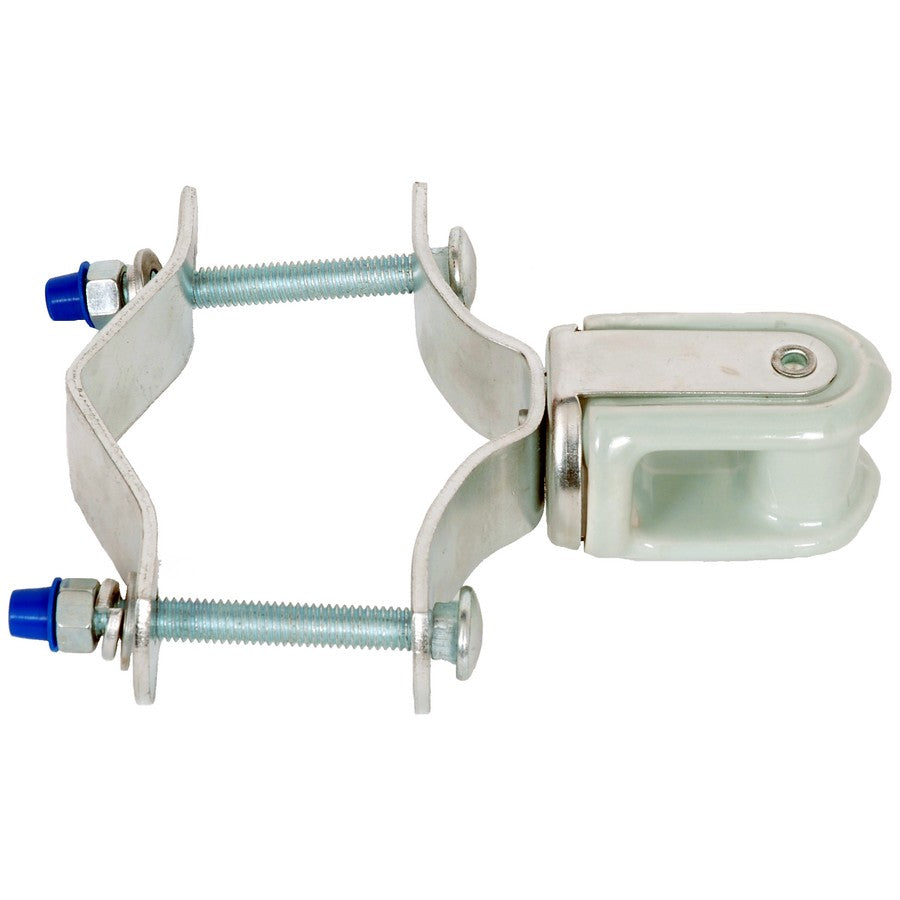 Morris Products 21898, Heavy Duty Porcelain Wire-holder with Steel Reinforced Saddle, Adjustable 1-1/4" X 3", For Use with Pipe or Pole Attachment
