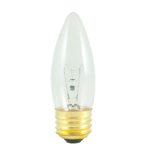 Bulbrite 40 Watt Dimmable B10 Incandescent Light Bulbs with Clear Finish and Medium (E26) Base - 2700K (Warm White Light), 225 Lumens