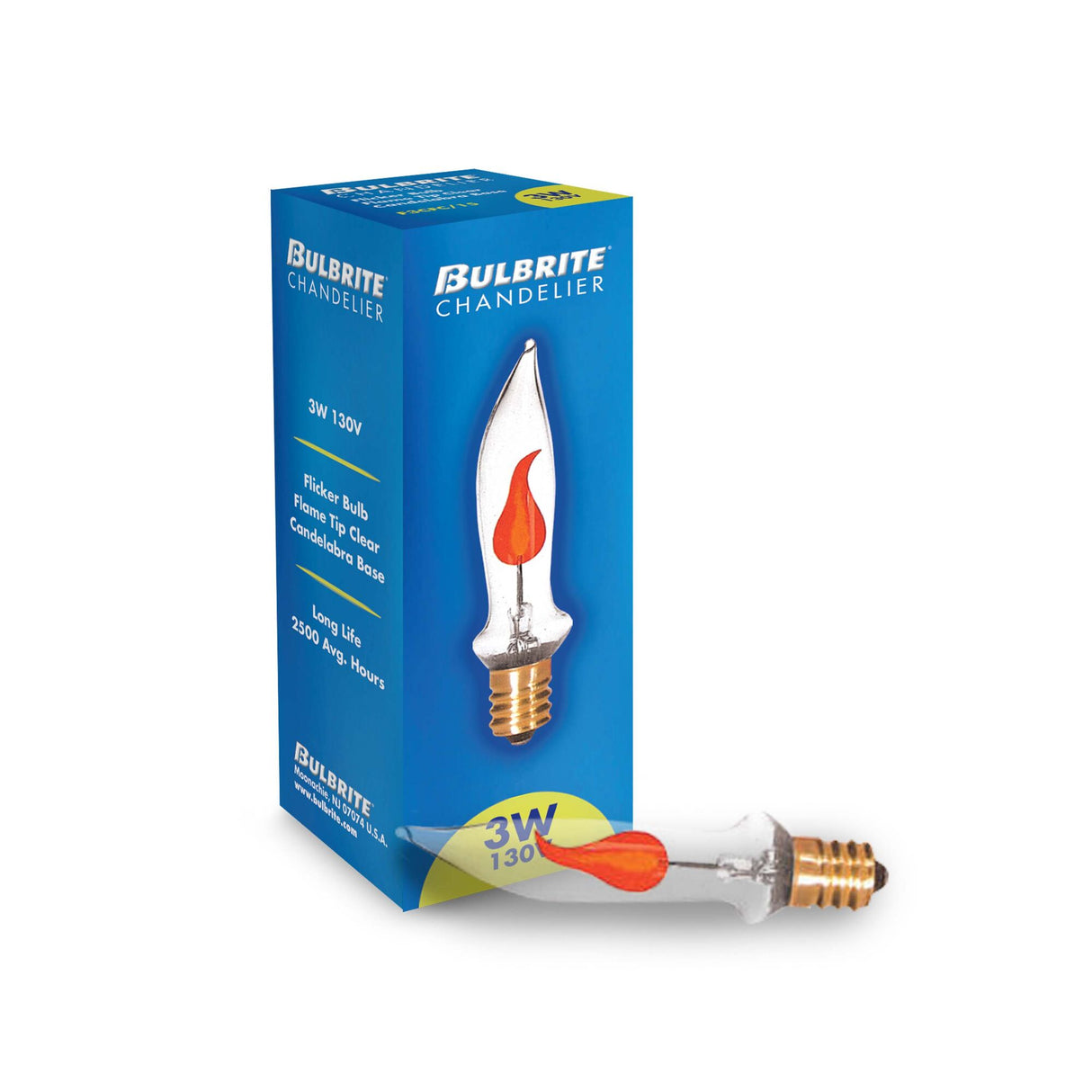 Bulbrite Incandescent CA5 Candelabra Screw Base (E12) Light Bulb, 3 Watt, Clear
