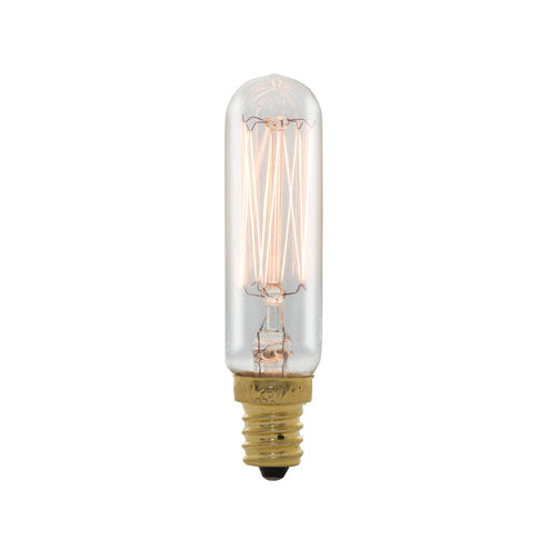 Bulbrite 132507, 25 Watt Dimmable Clear Appliance, Amusement T6 Candelabra (E12) Incandescent Tubular Light Bulb