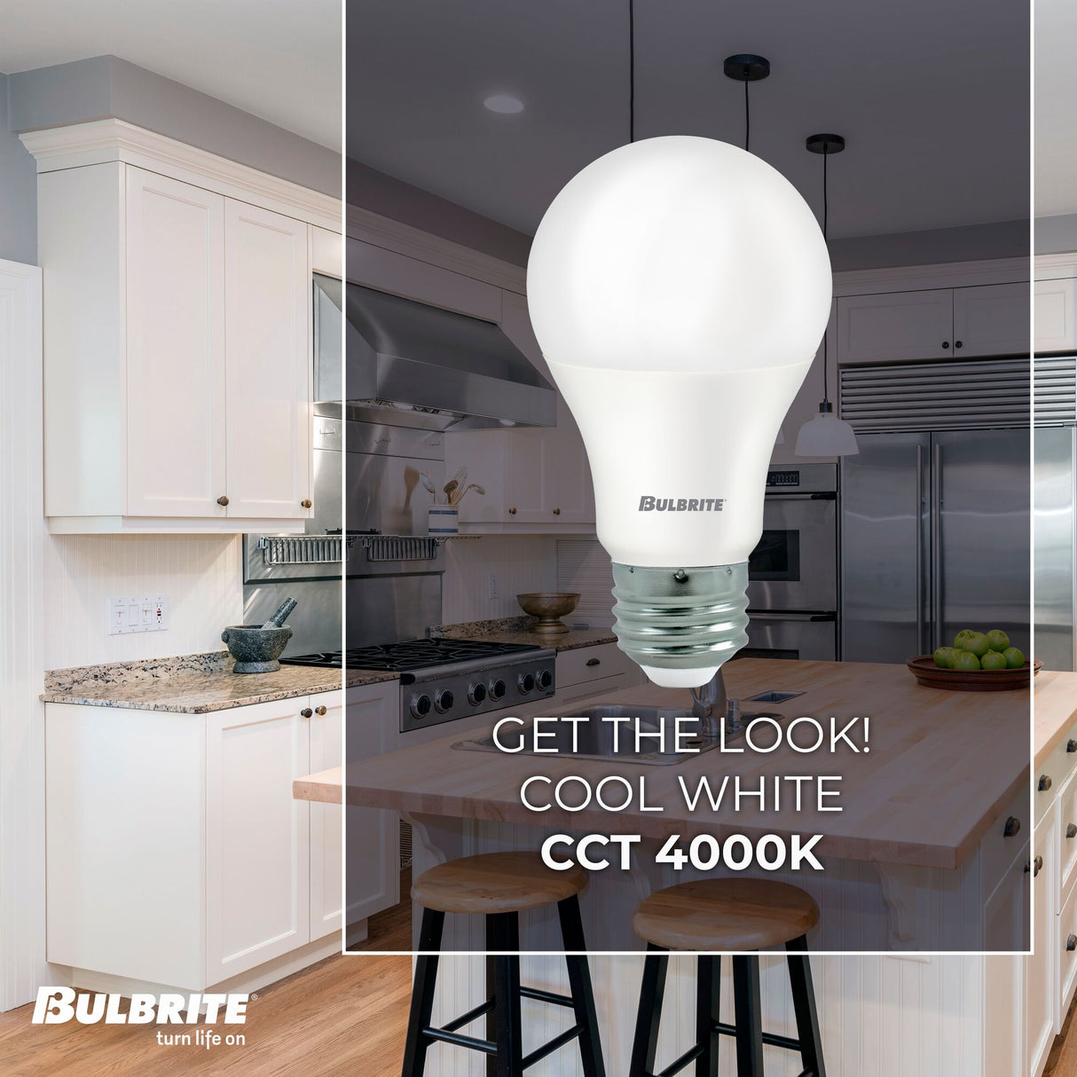 Bulbrite LED Filament 9 Watt Dimmable A19 Light Bulbs with Frost Finish and Medium (E26) Base - 4000K (Cool White Light), 800 Lumens
