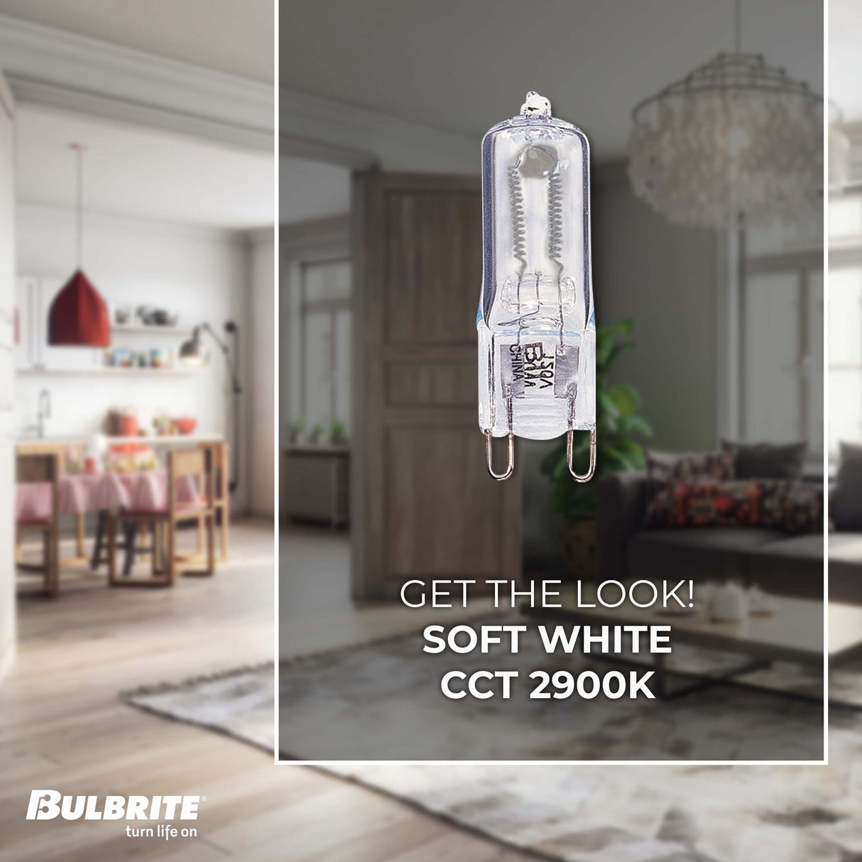 Bulbrite Halogen T4 Bi-Pin Base (G9) Light Bulb, 35 Watt, Clear