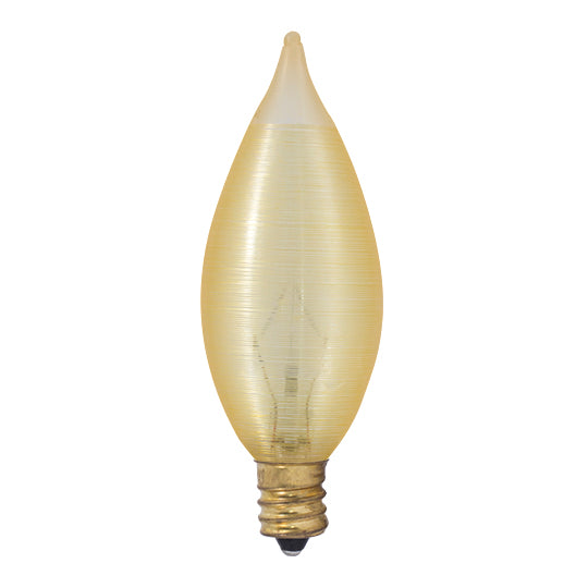 Bulbrite 430125, Spunlite Dimmable 25 Watt C11 Specialty Incandescent Light Bulbs with Amber Finish and Candelabra (E12) Screw Base