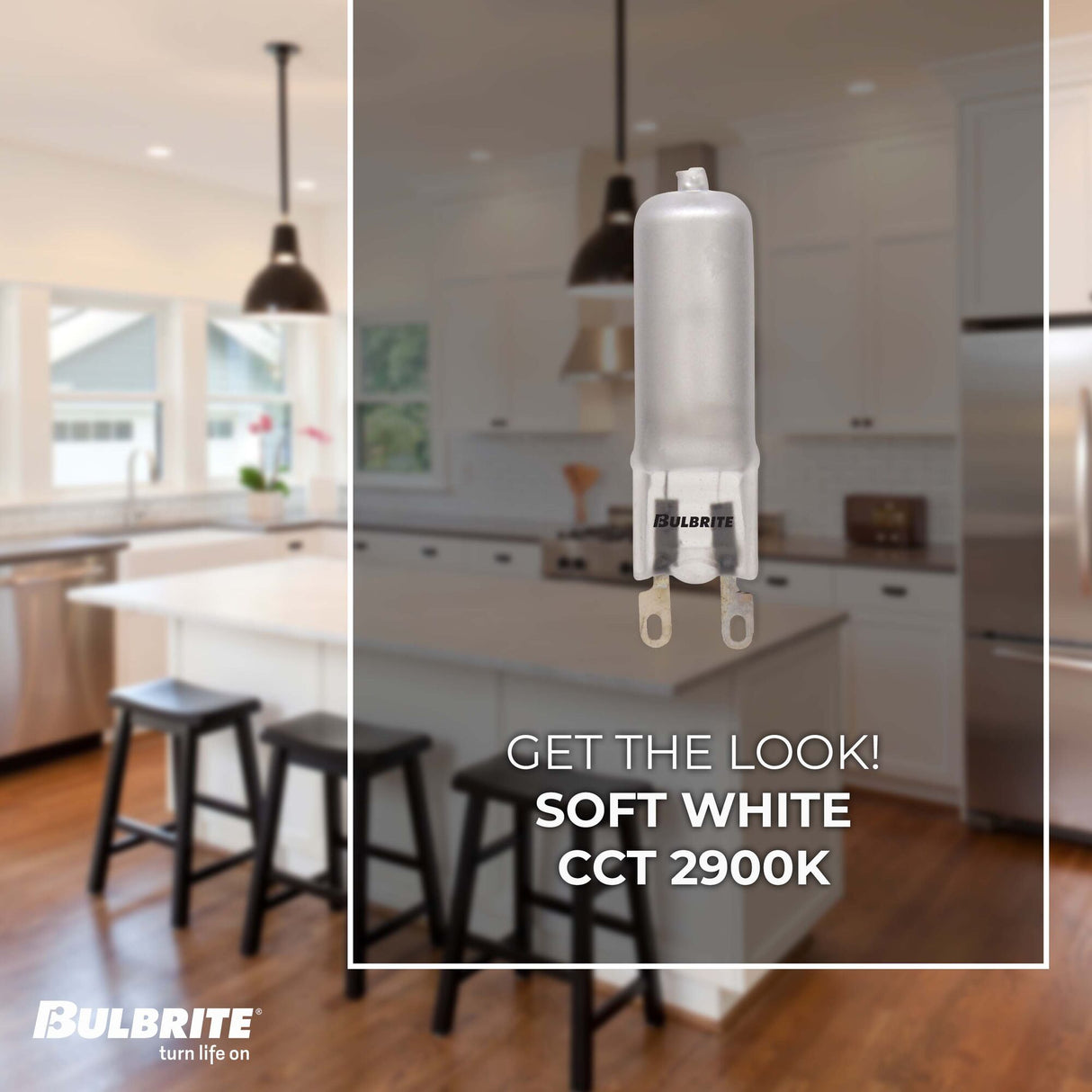 Bulbrite Mini Halogen T4 Bi-Pin Base (G9) Tubular Light Bulb, 40 Watt, Frost 120V