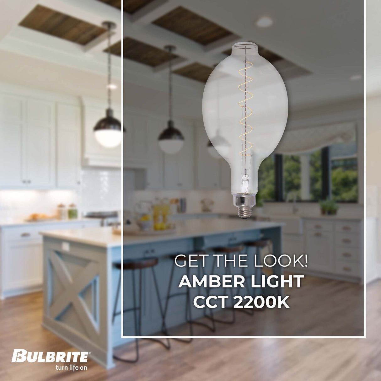 Bulbrite LED Grand Spiral Filament BT Shaped Light Bulb, 60 Watt Equivalent, Medium Base (E26),2200K, Clear