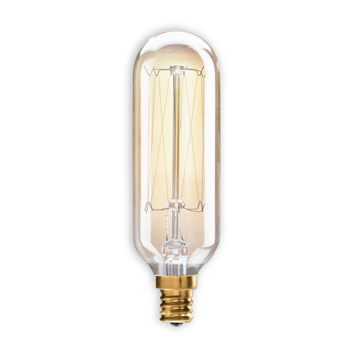 Bulbrite 132517, 40 Watt Dimmable Antique Nostalgic Thread Filament T8 Candelabra (E12) Incandescent Tubular Light Bulb
