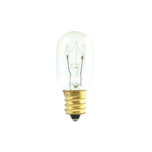 Bulbrite 706115 Incandescent Appliance Light Bulb, T7 Candelabra Screw Base (E12) Light Bulb, 15 Watt, Clear