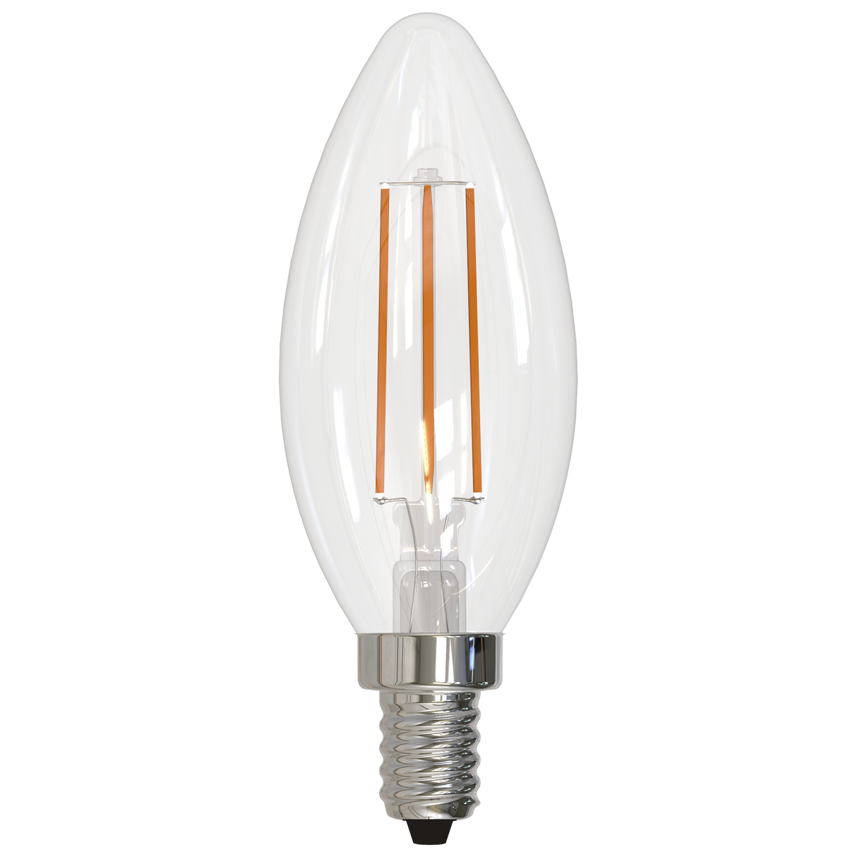 Bulbrite LED Filament 5 Watt Dimmable B11 Light Bulb with Clear Glass Finish and Candelabra (E12) Base - 2700K (Warm White Light), 500 Lumens