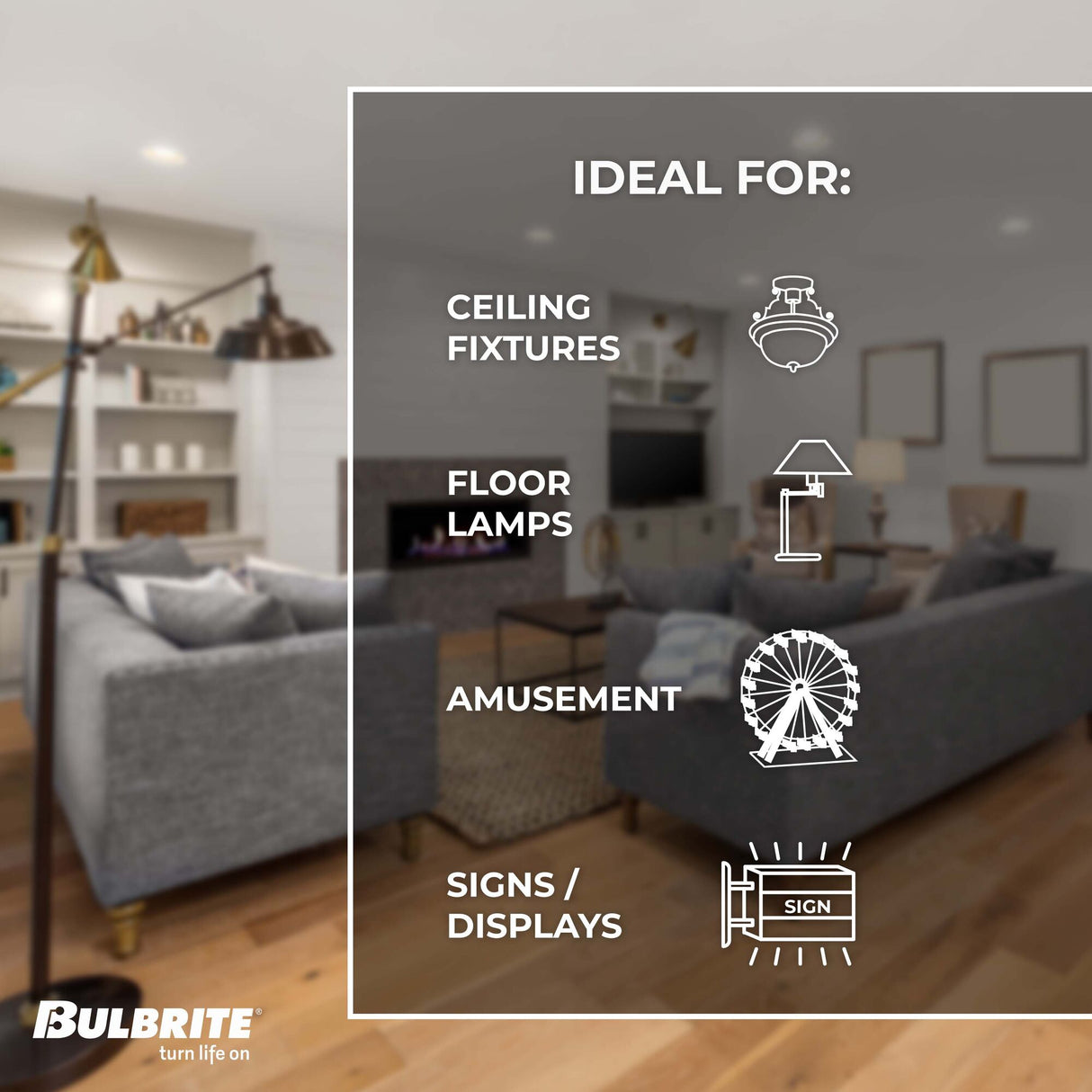 Bulbrite 776685, 0.7 Watt Clear Filament S14 Medium (E26) LED Light Bulb - 75 Lumens, 2700K