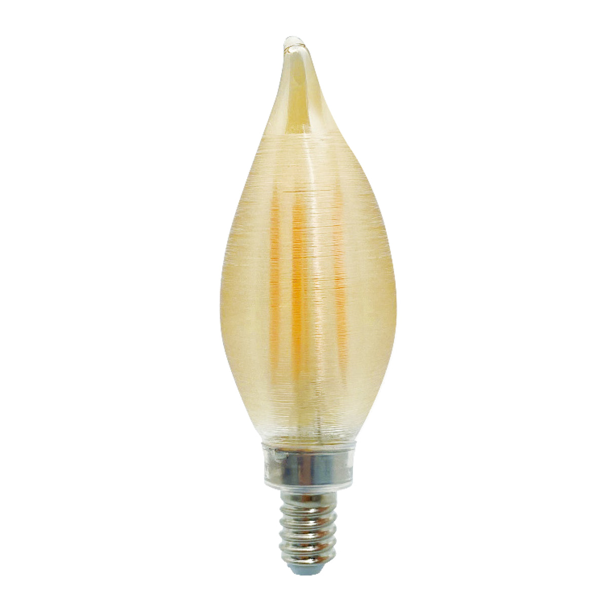 Bulbrite 776591, Spunlite 4 Watt Dimmable C11 LED Filament Light Bulb with Amber Glass Finish and Candelabra (E12) Base - 2100K (Amber Light), 250 Lumens