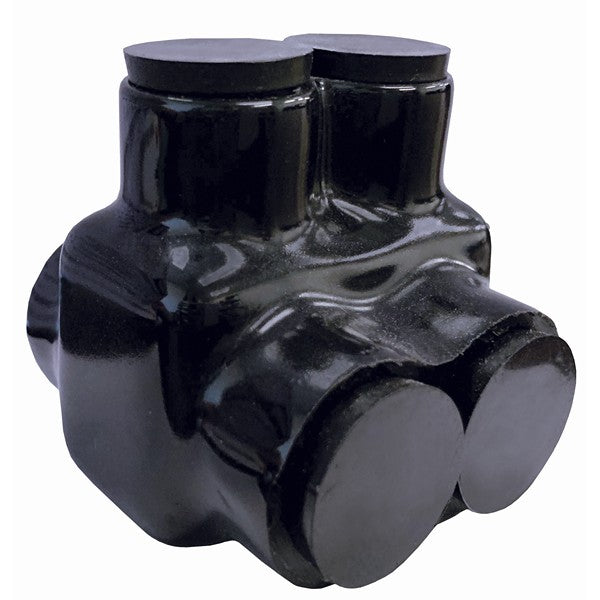 Black Insulated 2 Conductor Dual Entry Splice - 2 Set Screws