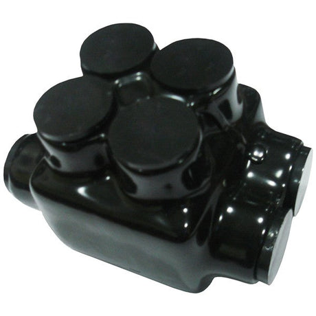Black Insulated 2 Conductor Dual Entry Splice 4 Set Screws