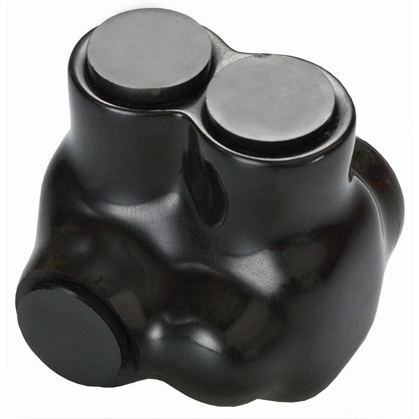 Black Insulated 2 Conductor OffSet Entry Splice