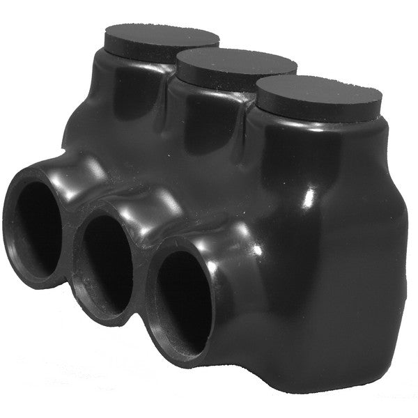 Black Insulated Multi-Cable Connector - Single Entry - Large Wire Rang ...