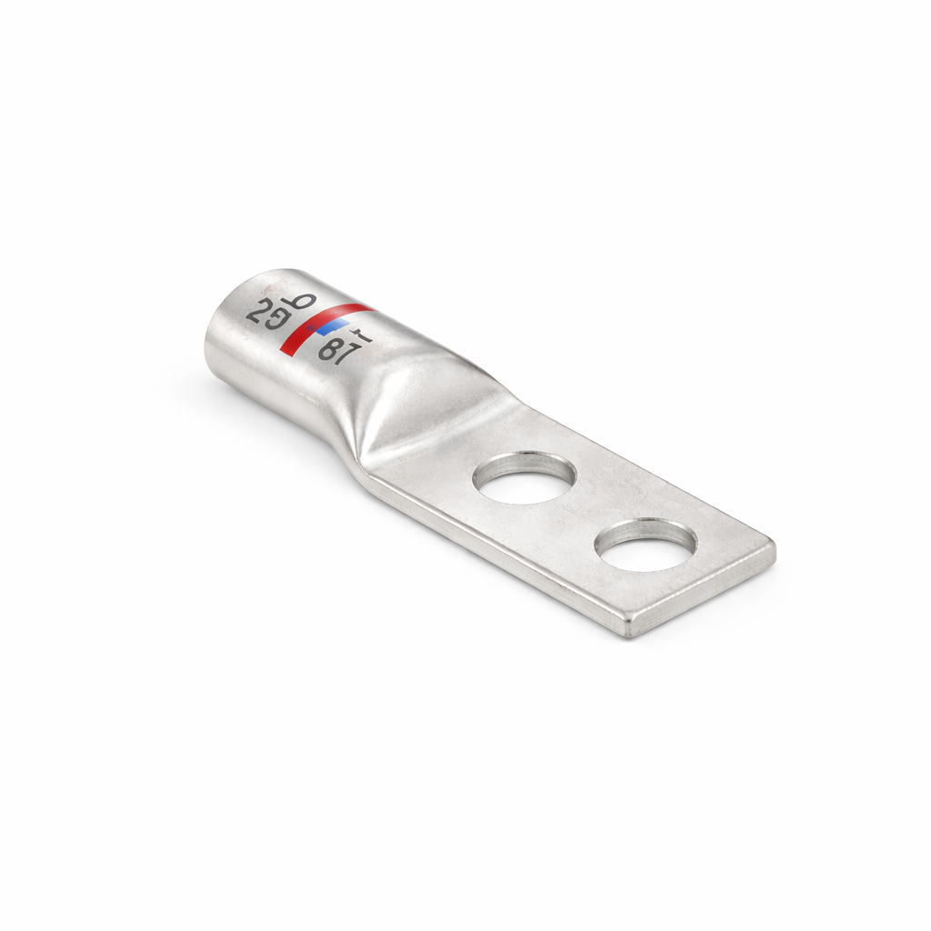 Copper Short Barrel 2 Hole Compression Lugs