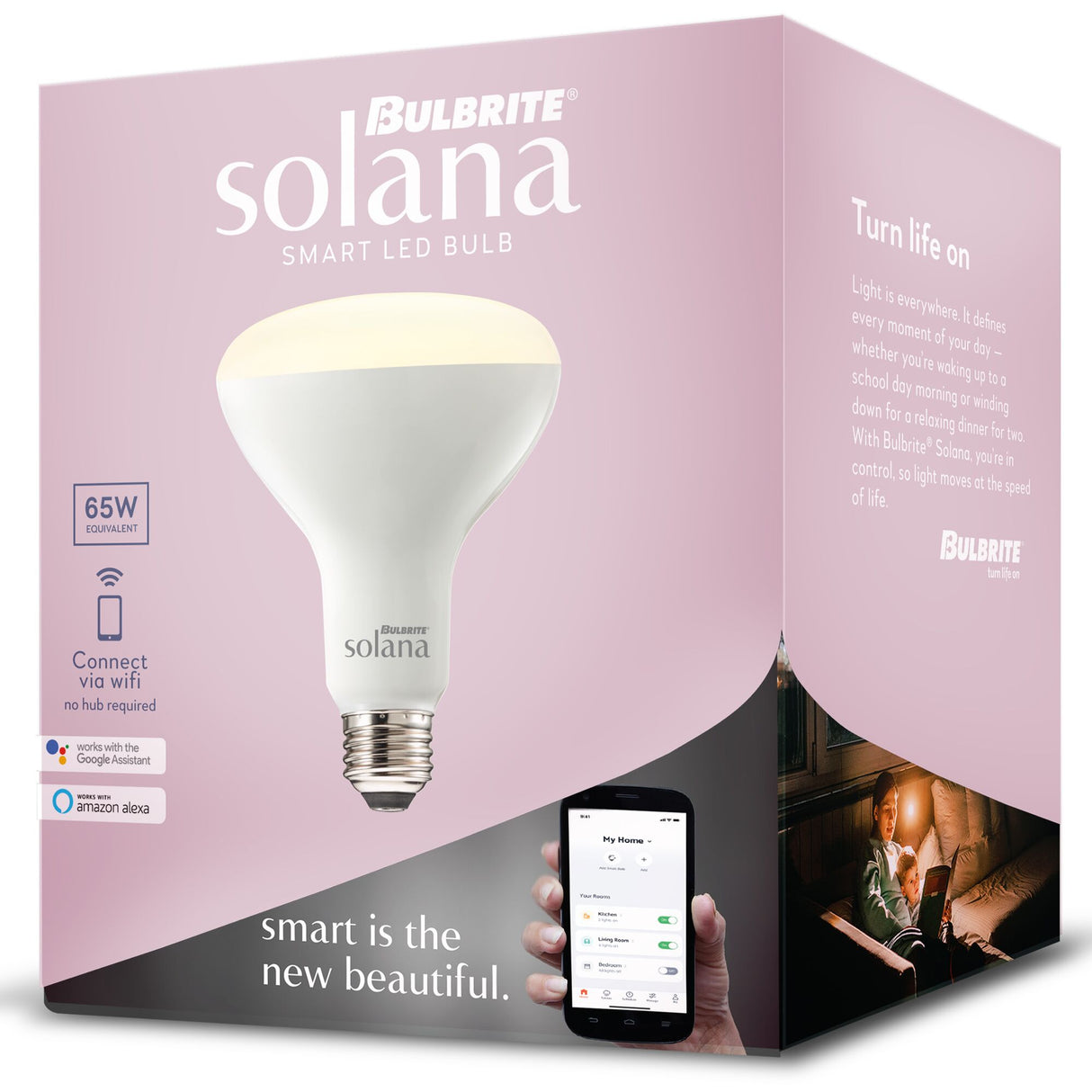 Bulbrite BR30 Ceiling Solana WiFi Connected LED Smart Light Bulb, Single-BR30, Frost