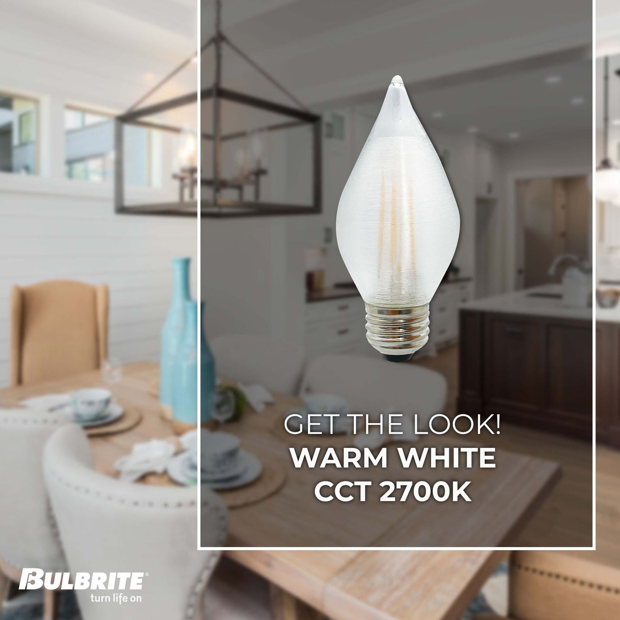 Bulbrite 776592, Spunlite 4-Watt Dimmable C15 LED Filament Light Bulb with Satin Glass Finish and Medium (E26) Base - 2700K (Warm White Light), 350 Lumens