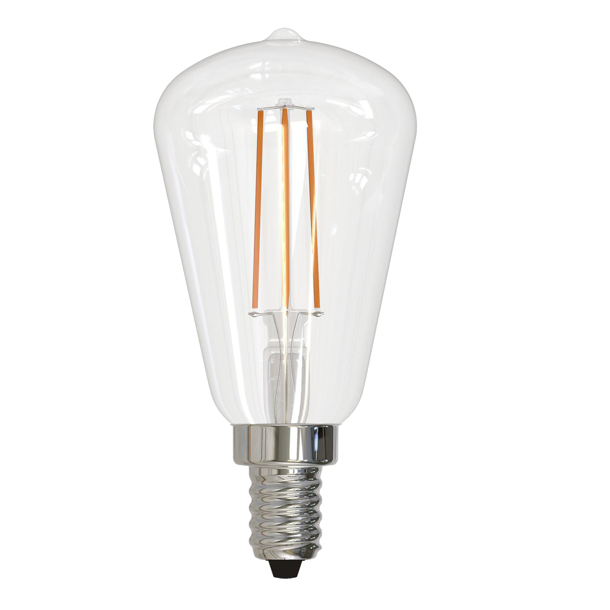 Bulbrite LED Filament 4 Watt Dimmable ST15 Light Bulb with Clear finish and Candelabra (E12) Base - 3000K Soft White Light, 400 Lumens