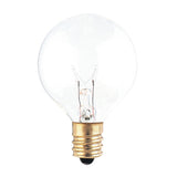 Bulbrite Incandescent Globe G12 Light Bulb with E12 base, Clear, 2700K