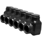 Morris Products 97556 Black Insulated Multi-Cable Connector - Single Entry 6 Ports 350 - 6