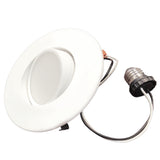 Bulbrite LED Retrofit Recessed Downlights with E26 Quick-Connect Socket, White Round, 3000K, 650 Lumens