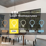 Bulbrite Torpedo 25mm, 15 Watt Dimmable B8 Incandescent Light Bulbs with E12 Candelabra Base, Clear