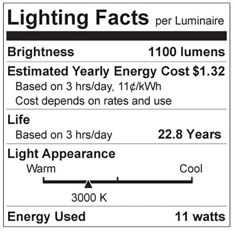 Luxrite LR21444 A19 11W 3000K Light Bulb