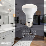 Bulbrite LED Filament 7.5 Watt Dimmable R20 Light Bulbs with Frost Glass Finish and Medium (E26) Base - 2700K (Warm White Light), 525 Lumens