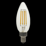 Luxrite LR21594, 5-Watt Torpedo Tip LED Light Bulb, E12 (Candelabra) Base, 3000k CCT Soft White, 500 Lumens