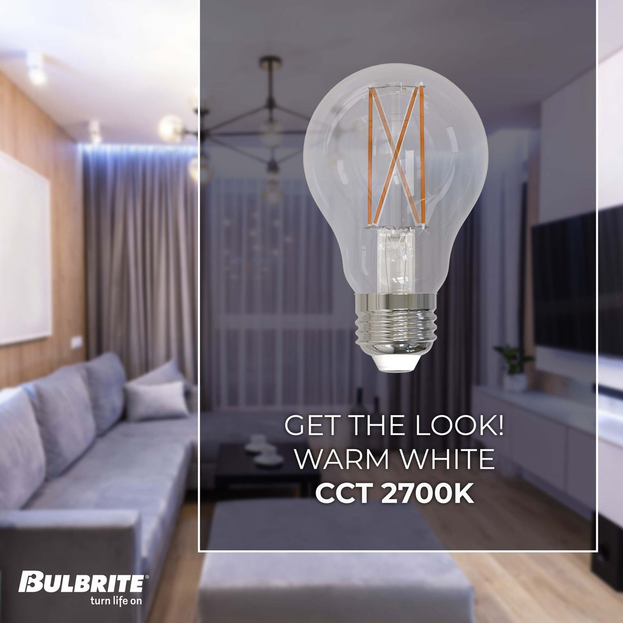 Bulbrite LED Filament 14 Watt Dimmable A19 Light Bulb with Clear Glass Finish and Medium (E26) Base - 2700K (Warm White Light), 1600 Lumens