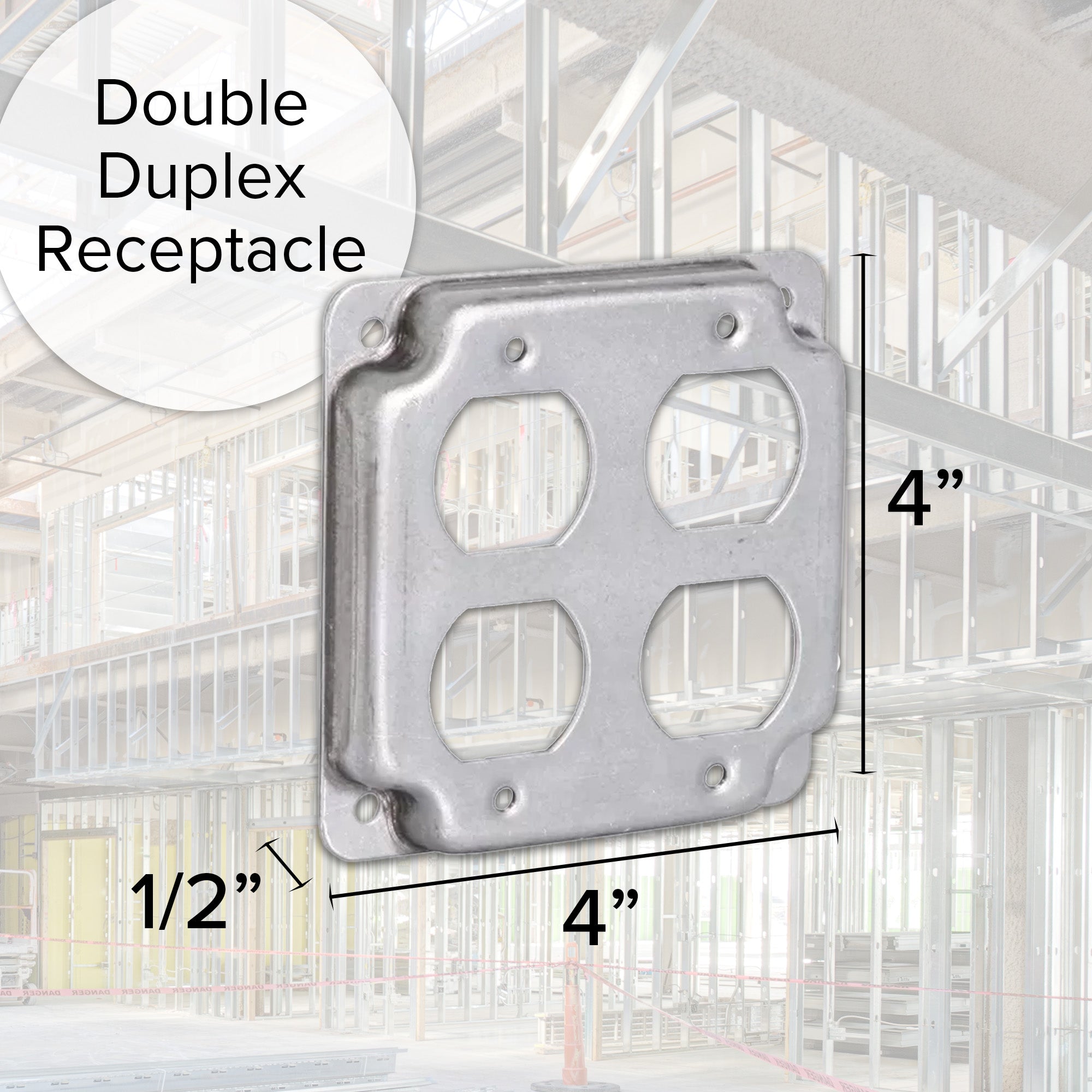 Mulberry Metal Products 11411U, 4 inch Square Double Duplex