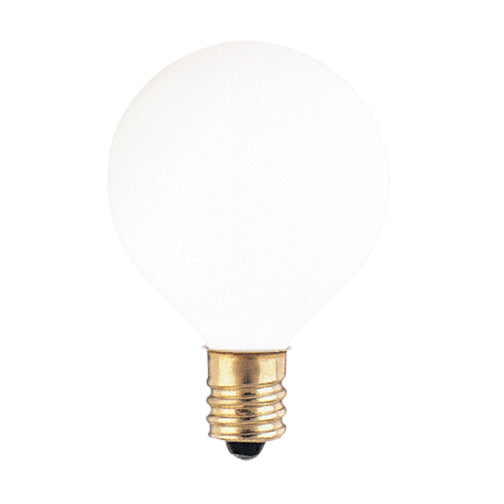 Bulbrite Incandescent Dimmable 10 Watt Globe G12 Light Bulbs with a White Glass Finish and Candelabra (E12) Screw Base, 2700K (Warm White Light)