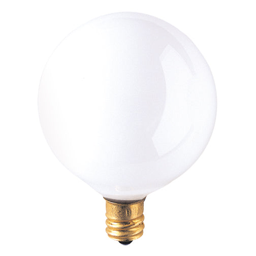 Bulbrite Incandescent G16.5 Candelabra Screw Base (E12) Light Bulb, 25 Watt, White