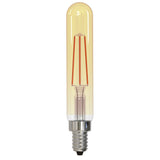 Bulbrite LED Filament 5 Watt Dimmable T8 Light Bulb with Antique Glass Finish and Candelabra (E12) Base - 2100K (Amber Light), 450 Lumens