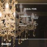 Bulbrite 776756, B11 Filament LED Light Bulb, Candelabra Screw Base (E12) In A Clear Finish - 4 Watt Dimmable - 350 Lumens, 2700K