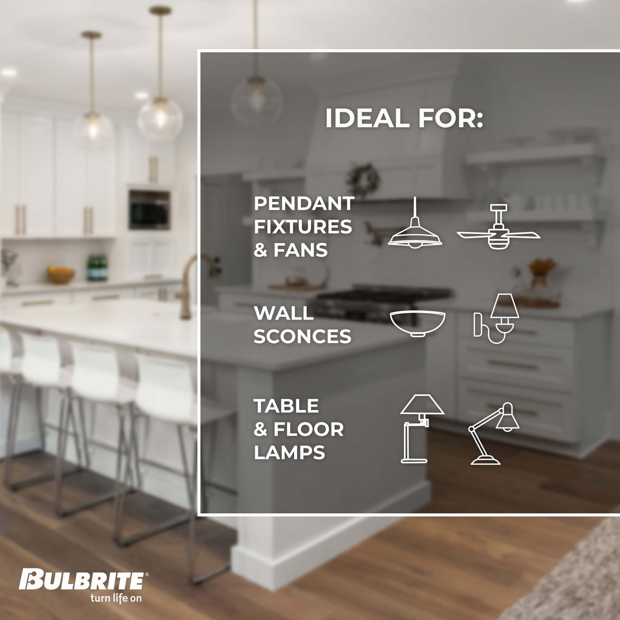 (4 Pack) Bulbrite 774247, 8.5 Watt LED A19 Light Bulb, 2700k E26 Base, 750 Lumens