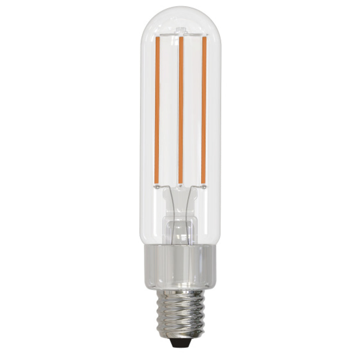 Bulbrite 776791, LED Filament Tubular Light Bulb - 4.5 Watts, Dimmable - T6, Clear Glass Finish - Candelabra (E12) Base - 3000K (Soft White Light), 450 Lumens