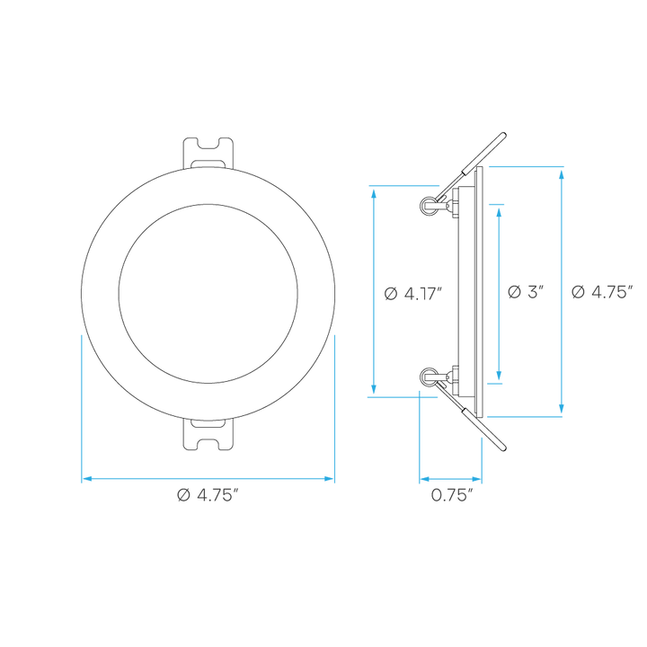 LR23741 4" Mini Panel Round 5CCT High Output Smooth Canless Wafer Spotlight