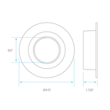 Luxrite LR24952,  4" Regressed Interchangeable, White Round Smooth Trim