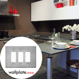 3 Gang Oversized, Rocker Switch Stainless Steel Wallplate