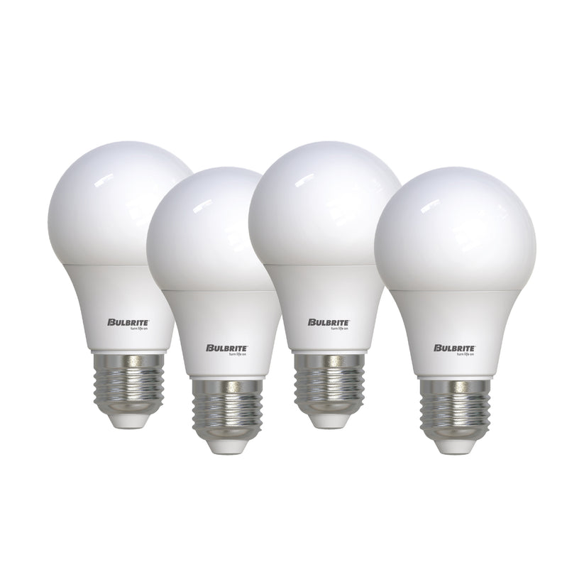 (4 Pack) Bulbrite 774248, 8.5 Watt A19 LED Light Bulb, 3000k E26 Base, 750 Lumens